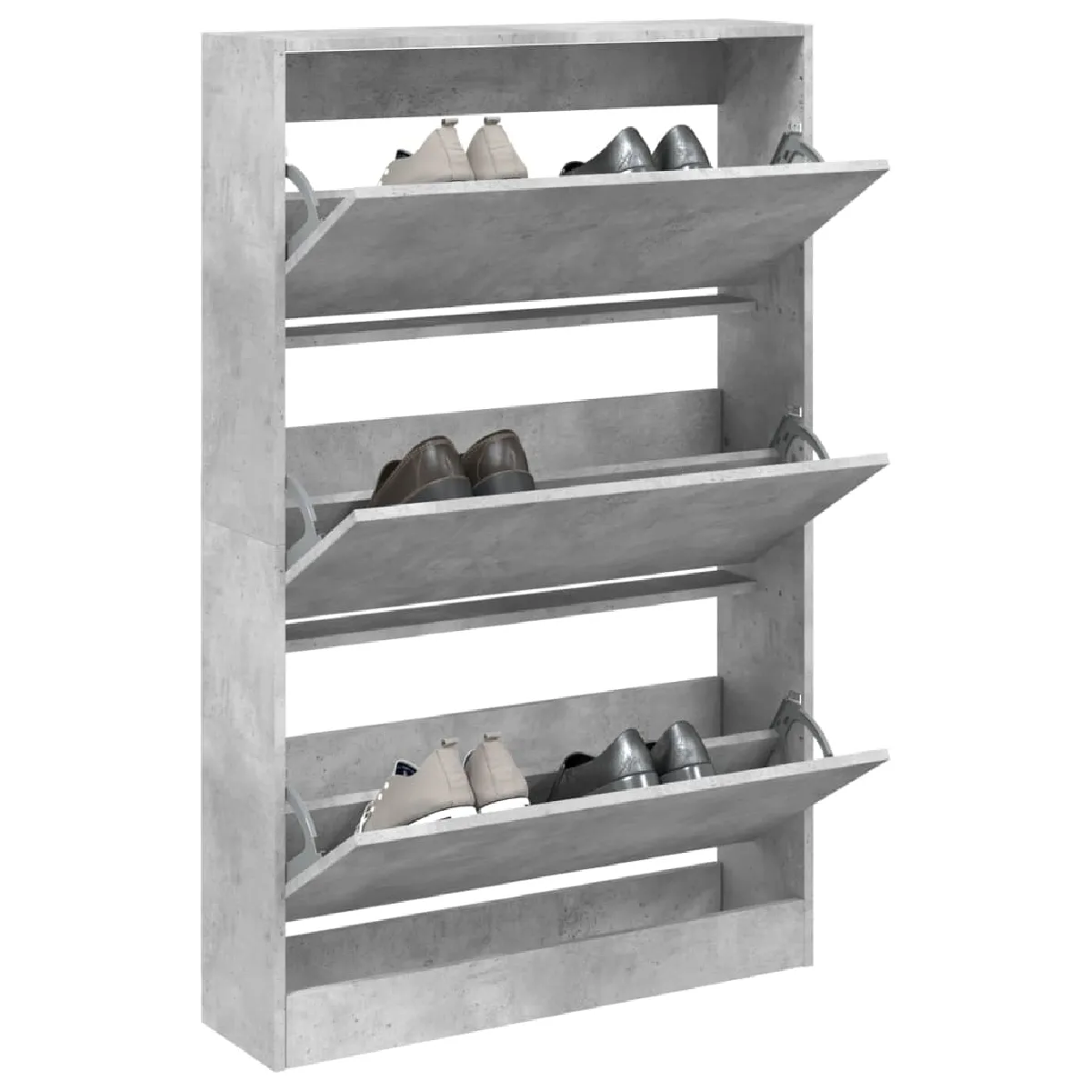 Non Communiqué Gris Vidaxl Armoire À Chaussures Béton 80X21x125,5Cm Bois D'ingénierie 839927 - Image 3