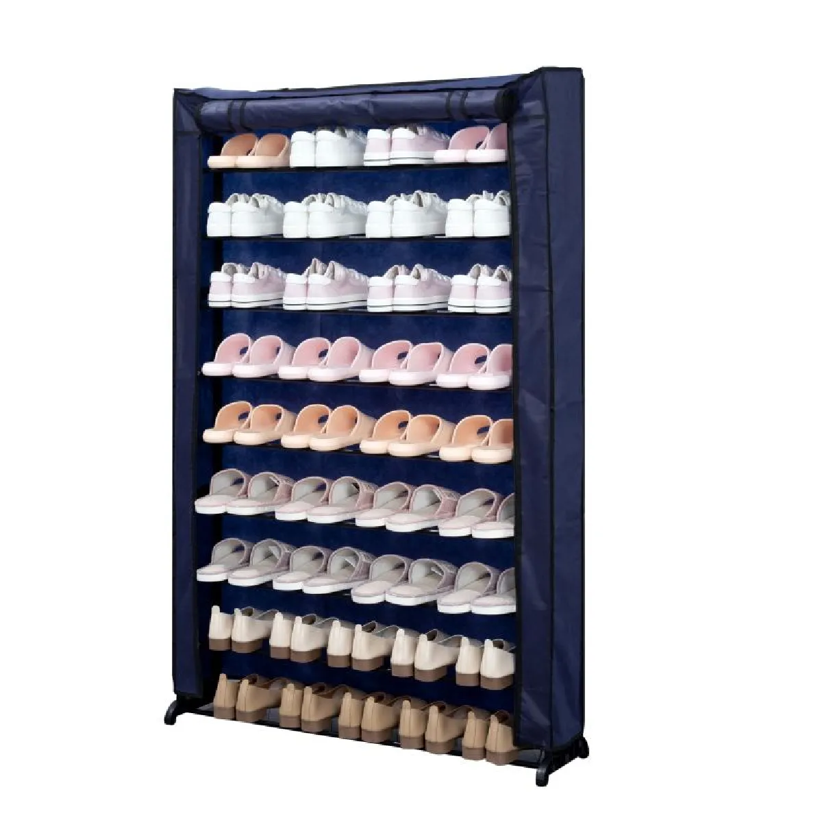 Herzberg Meuble à chaussures 9 niveaux - Bleu
