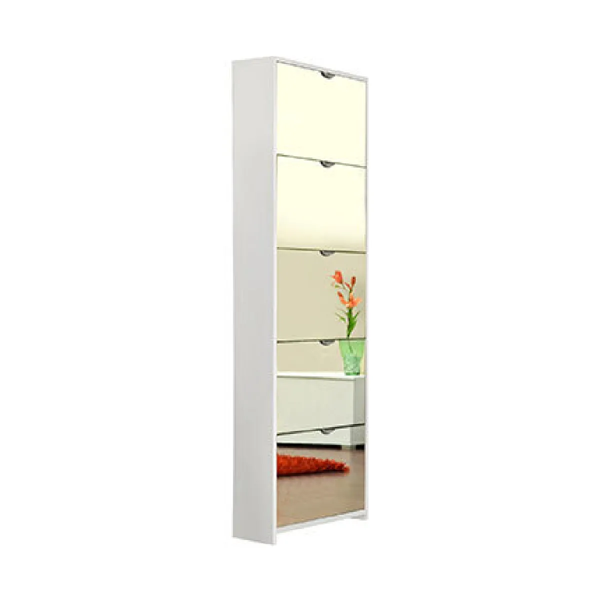 Mes Blanc Armoire À Chaussures 5 Portes