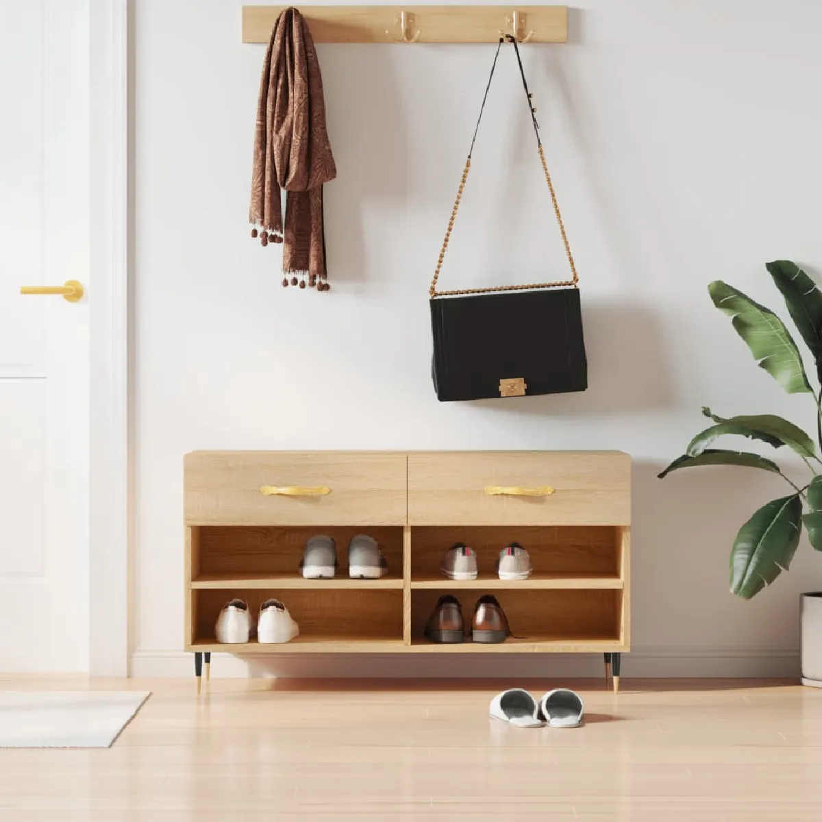VIDAXL Banc à chaussures Chêne sonoma - vue 3