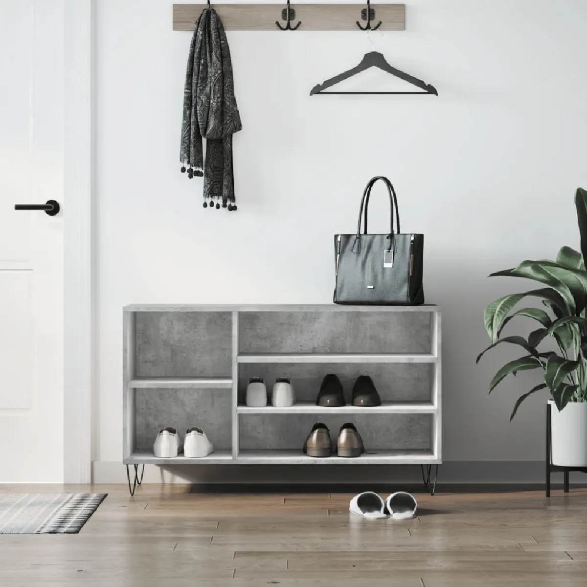 Vidaxl Gris Armoire À Chaussures - Béton