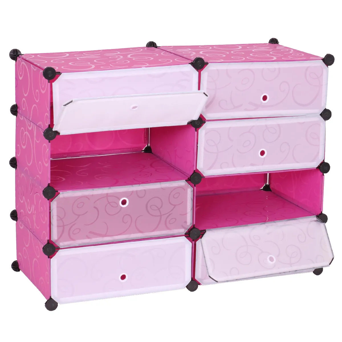 Decoshop26 Meuble à chaussures modulable - Rose
