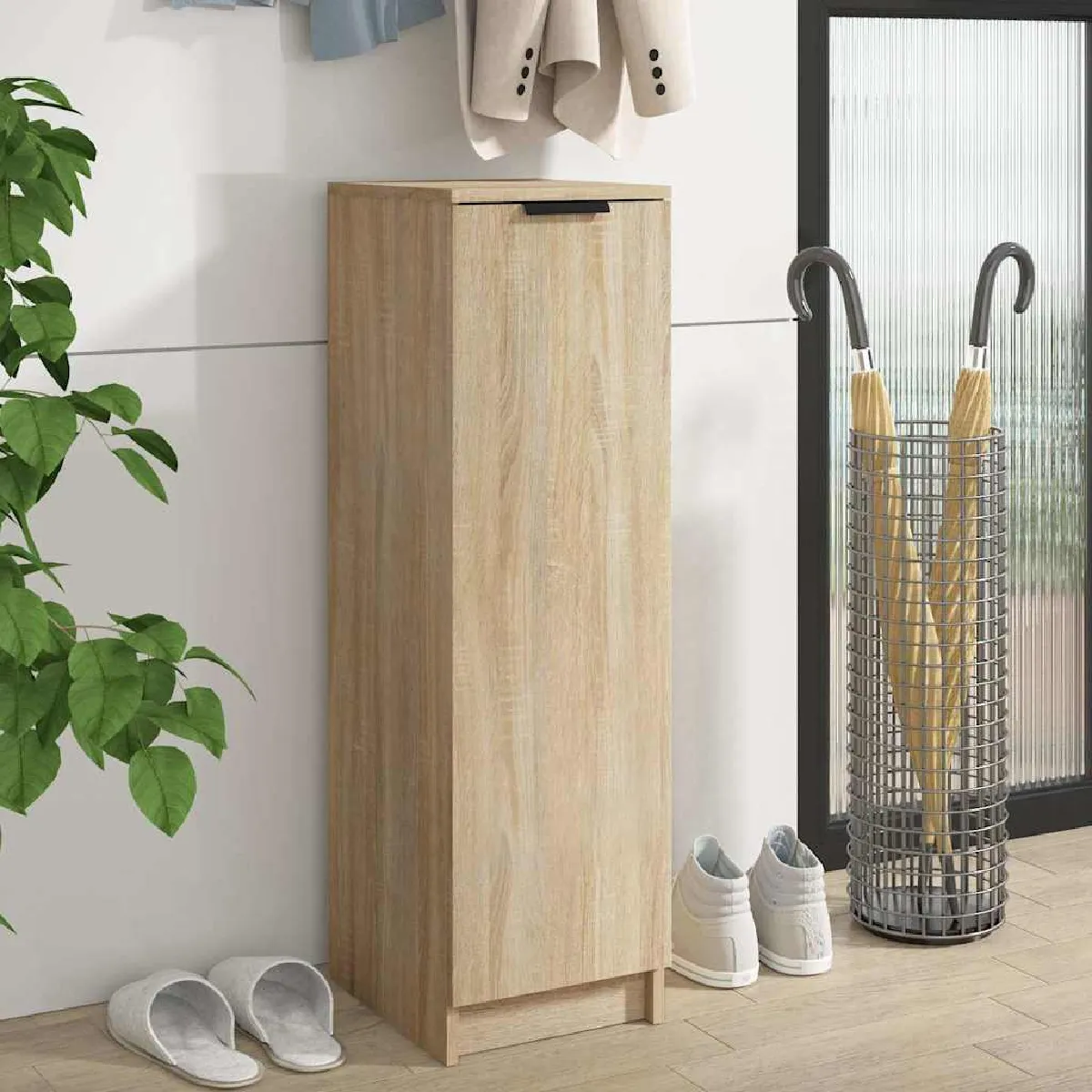 Non Communiqué Chêne Sonoma Armoire À Chaussures 30X35x100cm Bois D Ingénierie - Image 2
