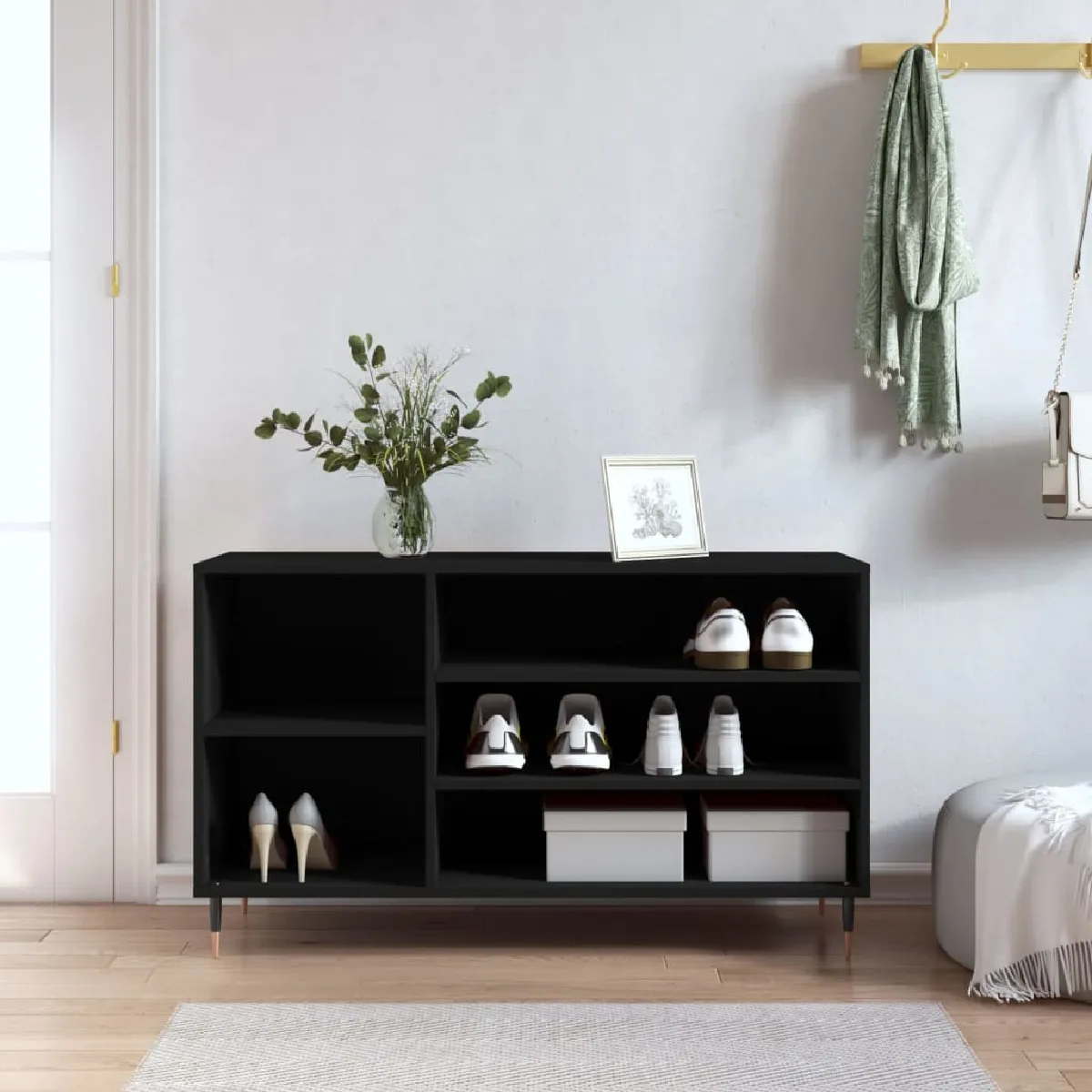 Vidaxl Noir Armoire À Chaussures