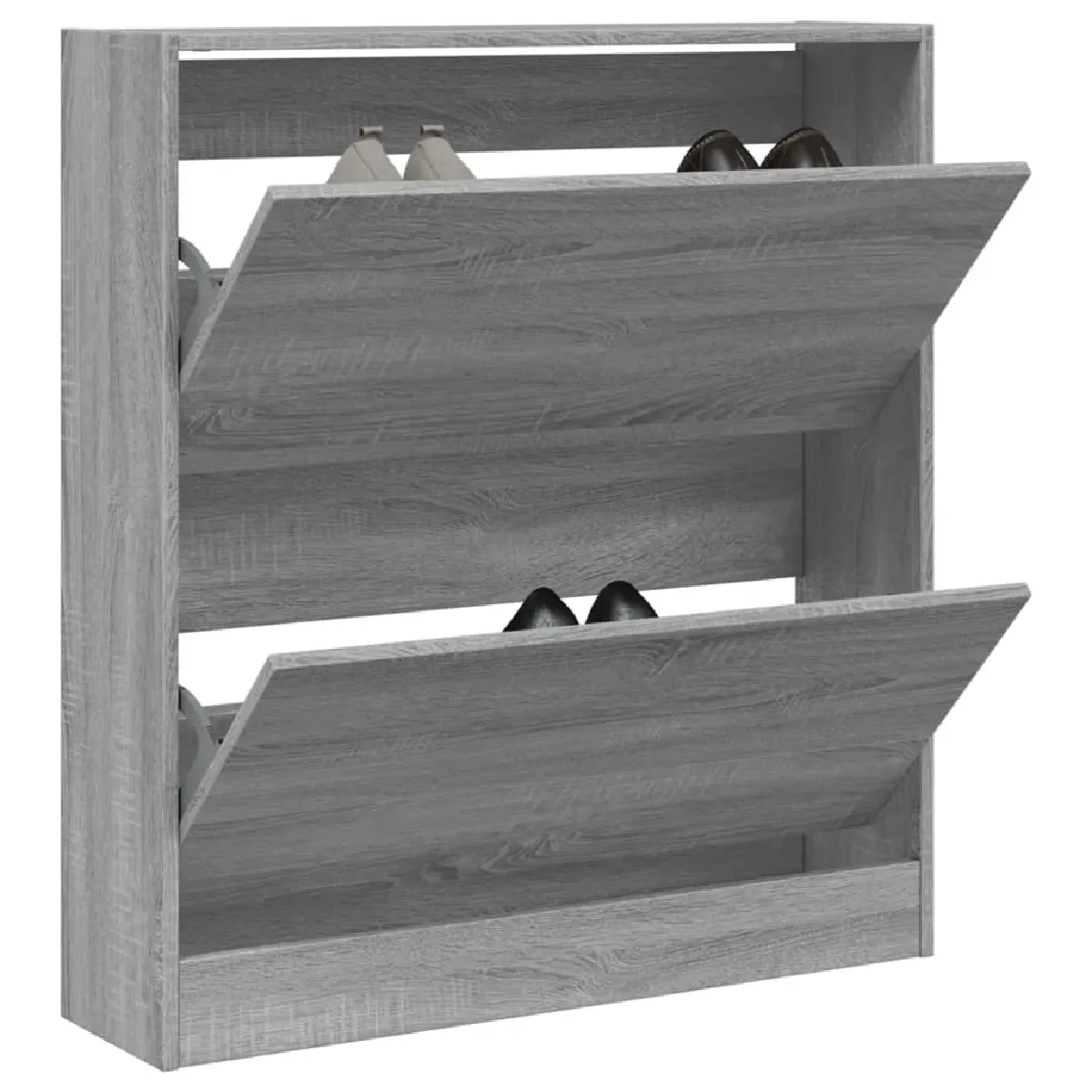 vidaXL - Meuble à chaussures - Gris - 80x21x87,5 cm - Image 2