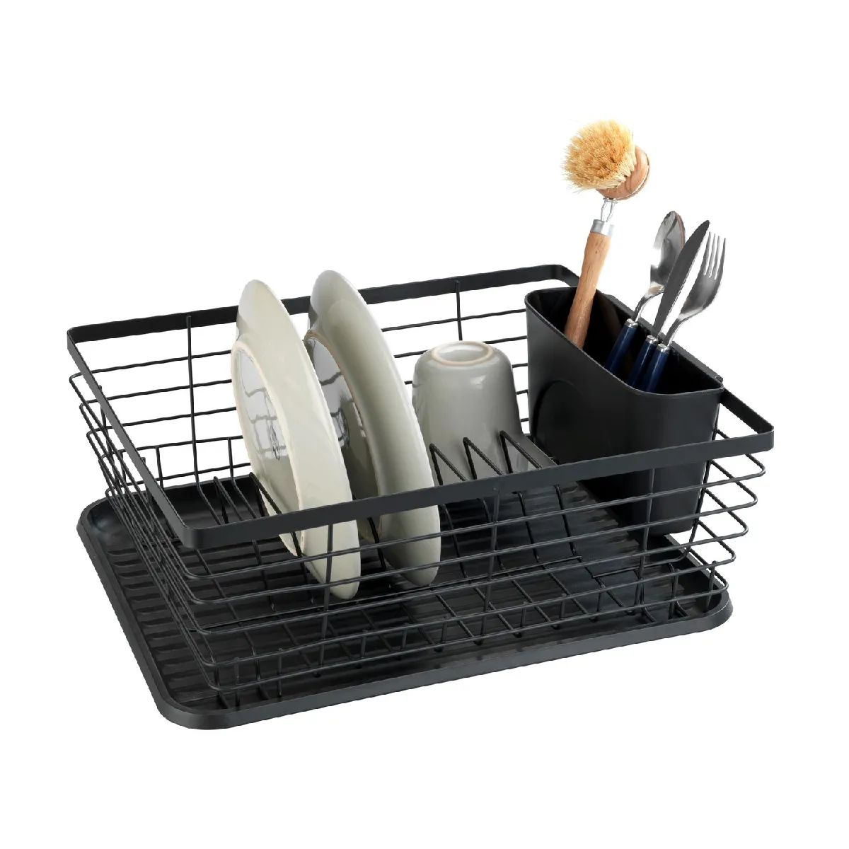 Wenko Noir Egouttoir À Vaisselle Avec Bac Design Métal Drip