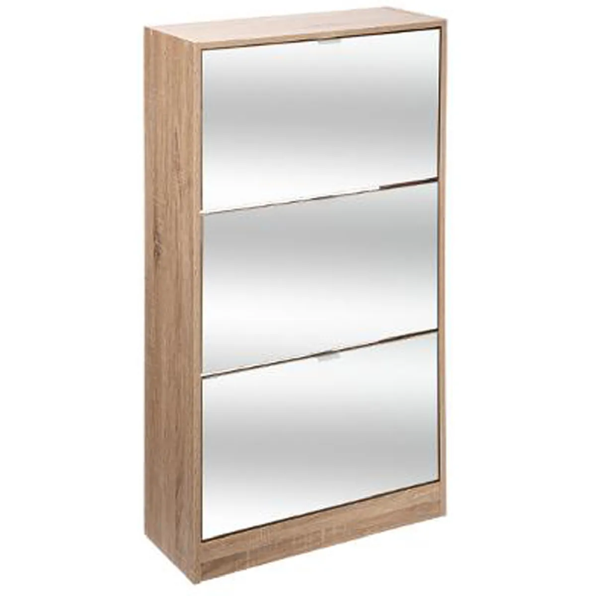 Pegane Meuble à chaussures avec miroir - Naturel