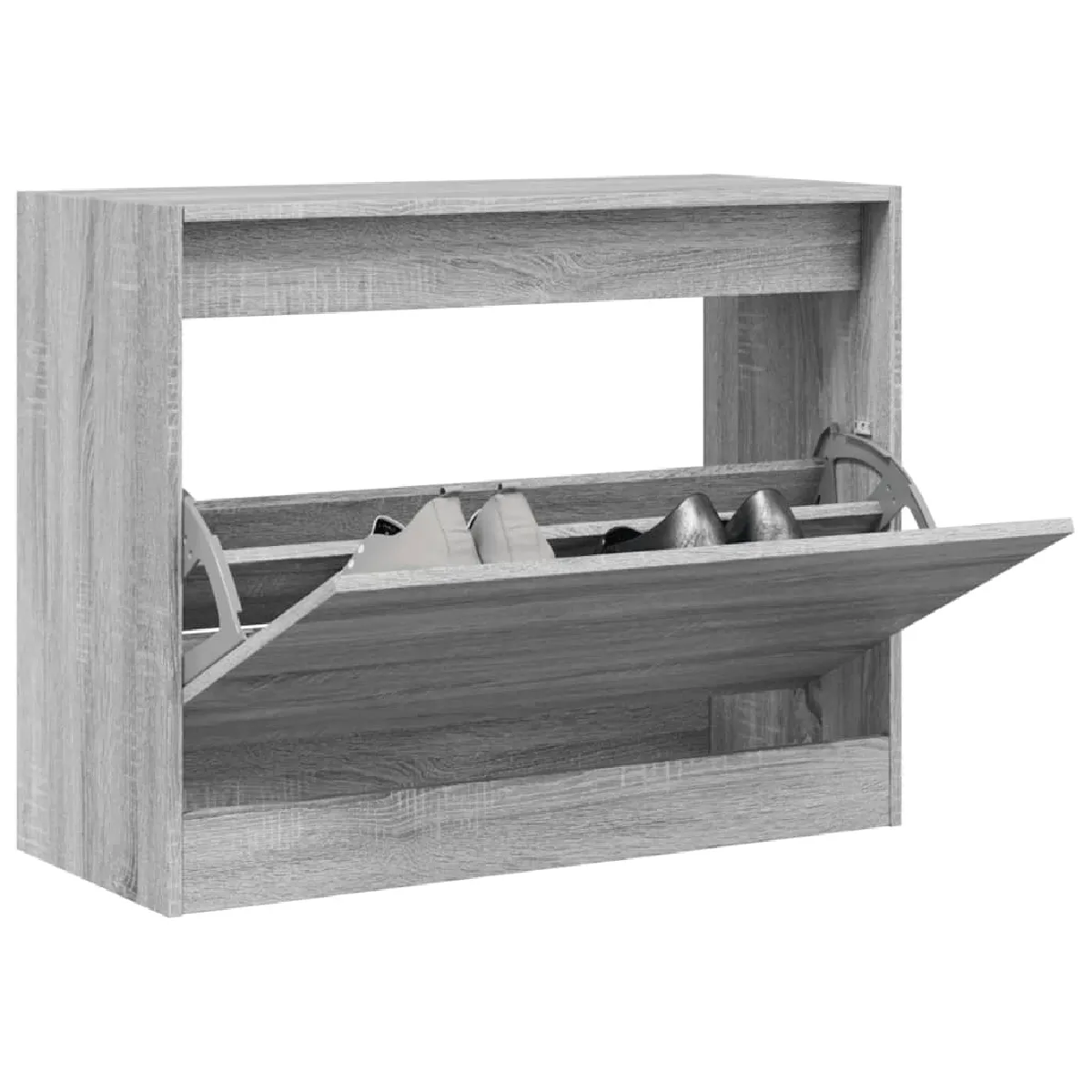 VIDAXL - Meuble à chaussures - 80x34x63 cm - Gris - Image 2