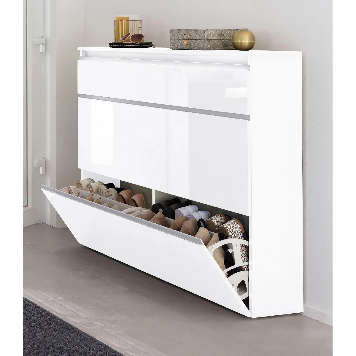 Alter Étagère à chaussures - Blanc brillant Alter Étagère à chaussures - Blanc brillant