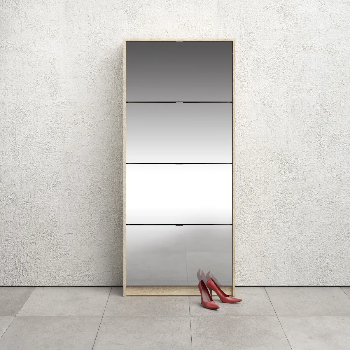 Alter Meuble à chaussures miroir - Chêne Alter Meuble à chaussures miroir - Chêne