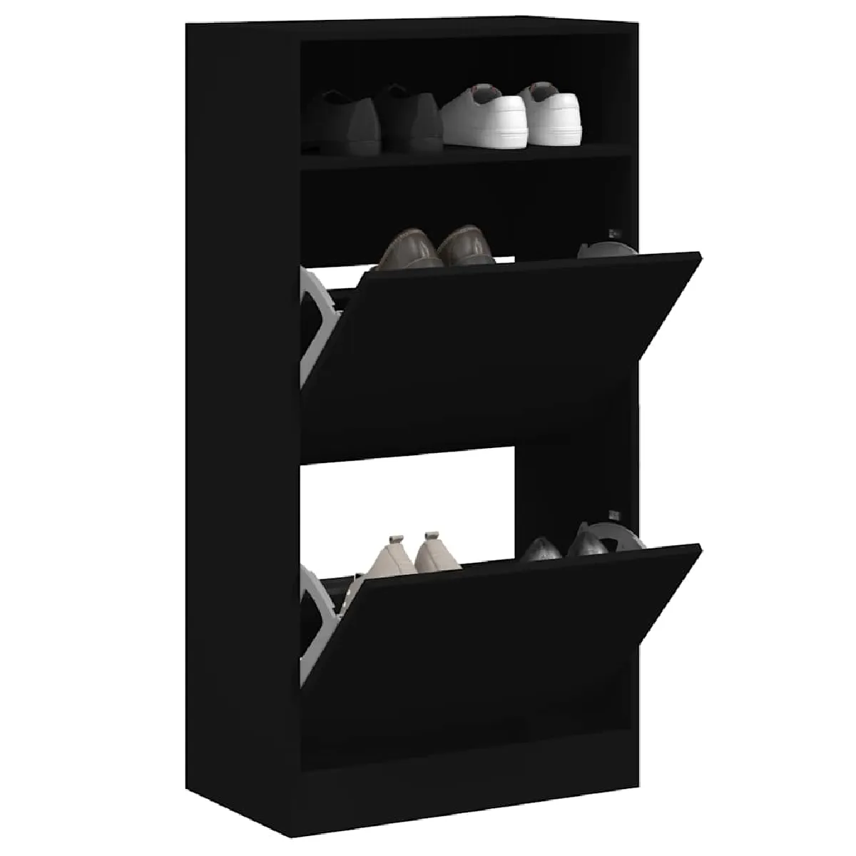 Vidaxl Noir Armoire À Chaussures