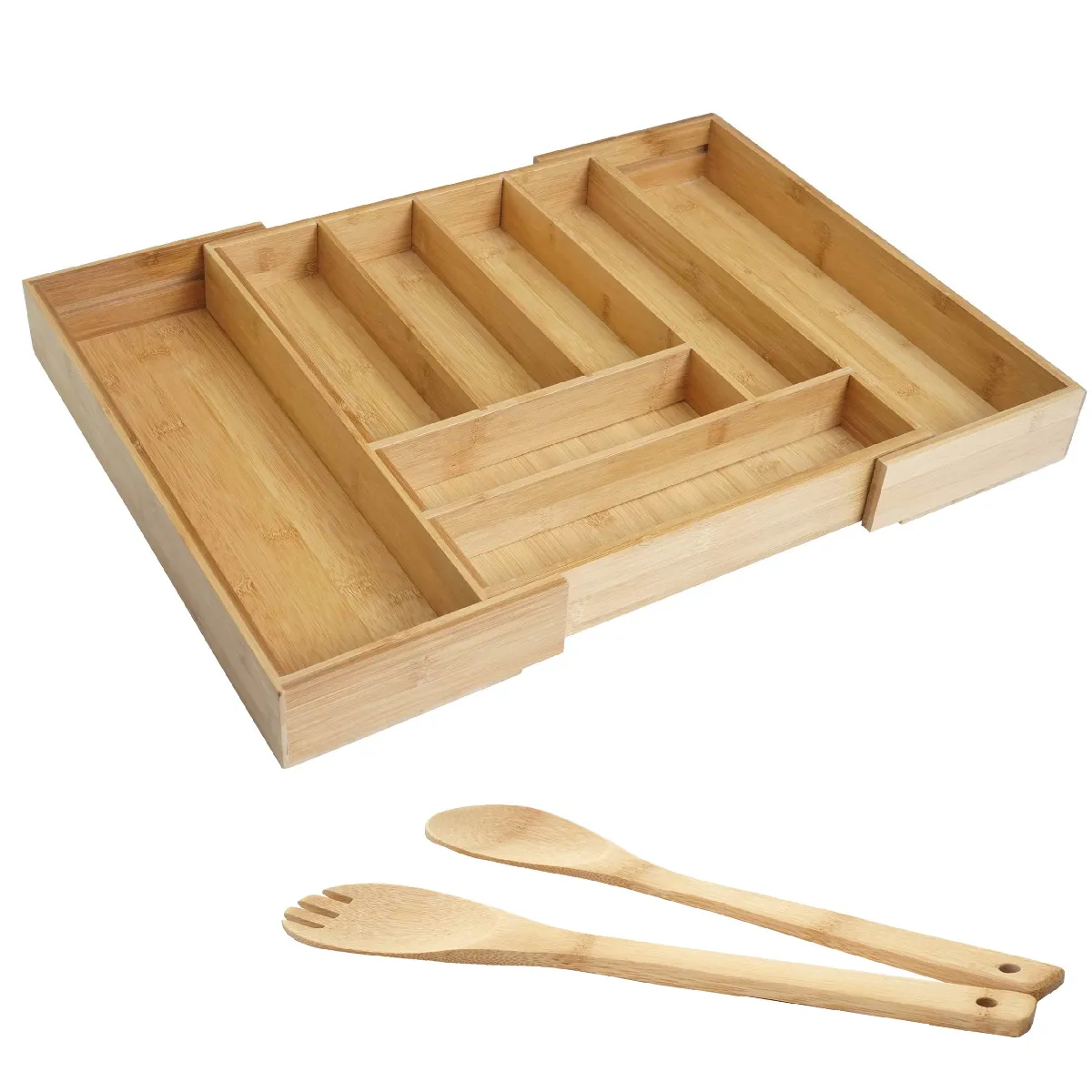 Mendler Beige Écrin À Couverts Bambou