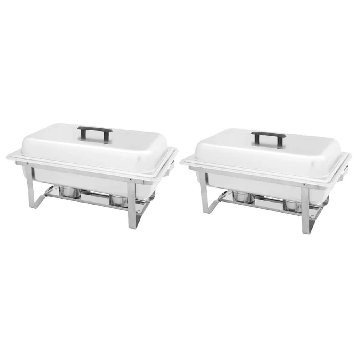 Vidaxl Ensemble De Chauffe-Plats - 2 Pcs - Acier Inoxydable - Dimensions Gastronorm - Facile À Nettoyer - Image 2