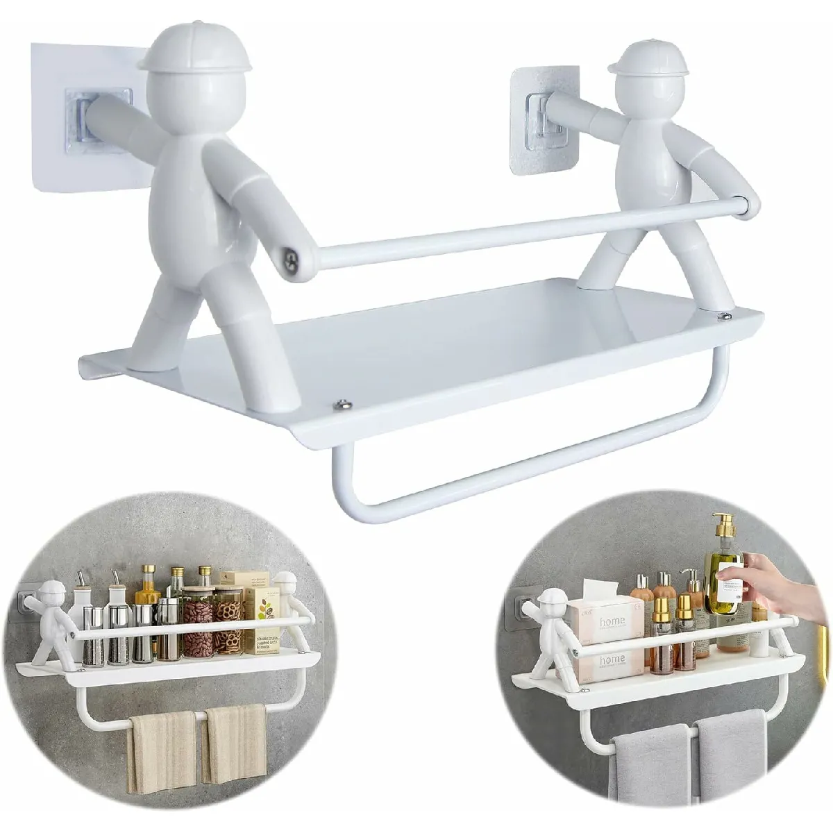 Vendos85 Étagère flottante salle de bain - Blanc