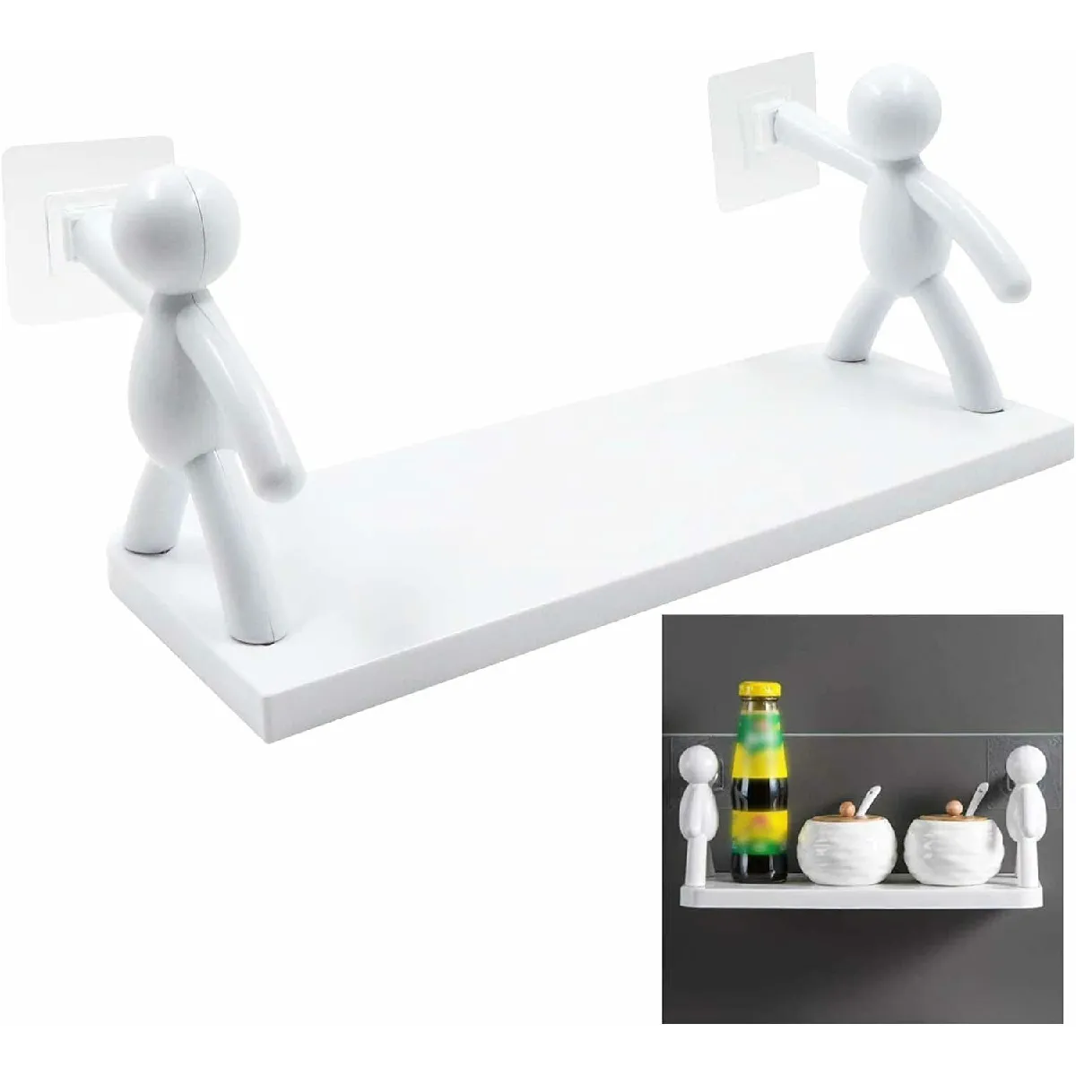 Vendos85 Étagère murale cuisine - Blanc