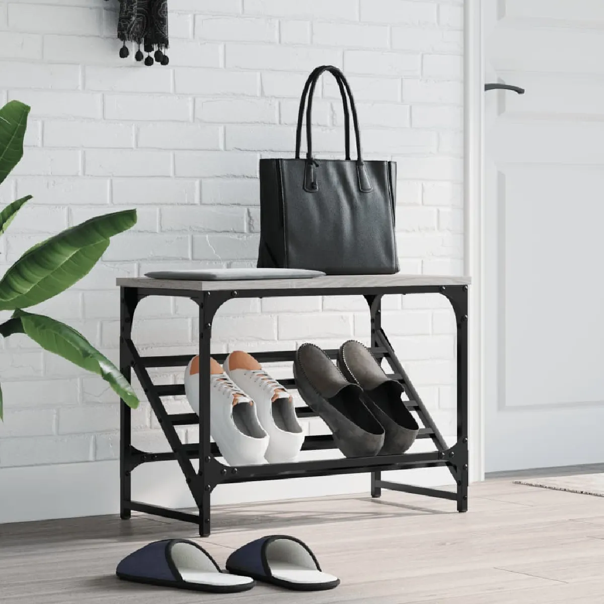 VidaXL Étagère à chaussures sonoma gris