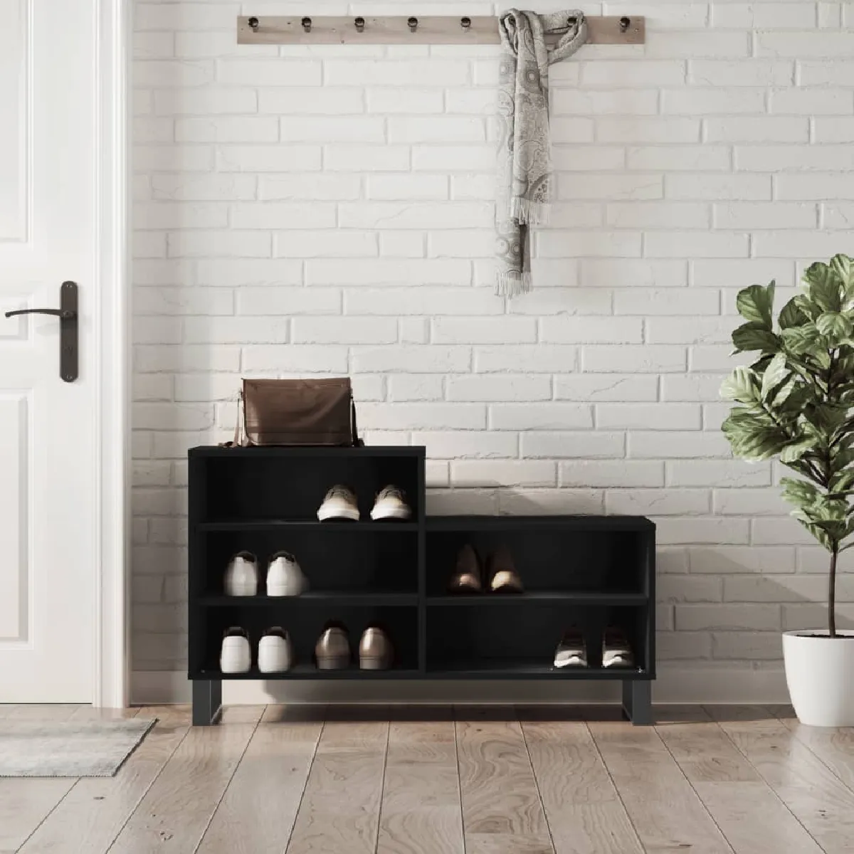 Vidaxl Noir Armoire À Chaussures