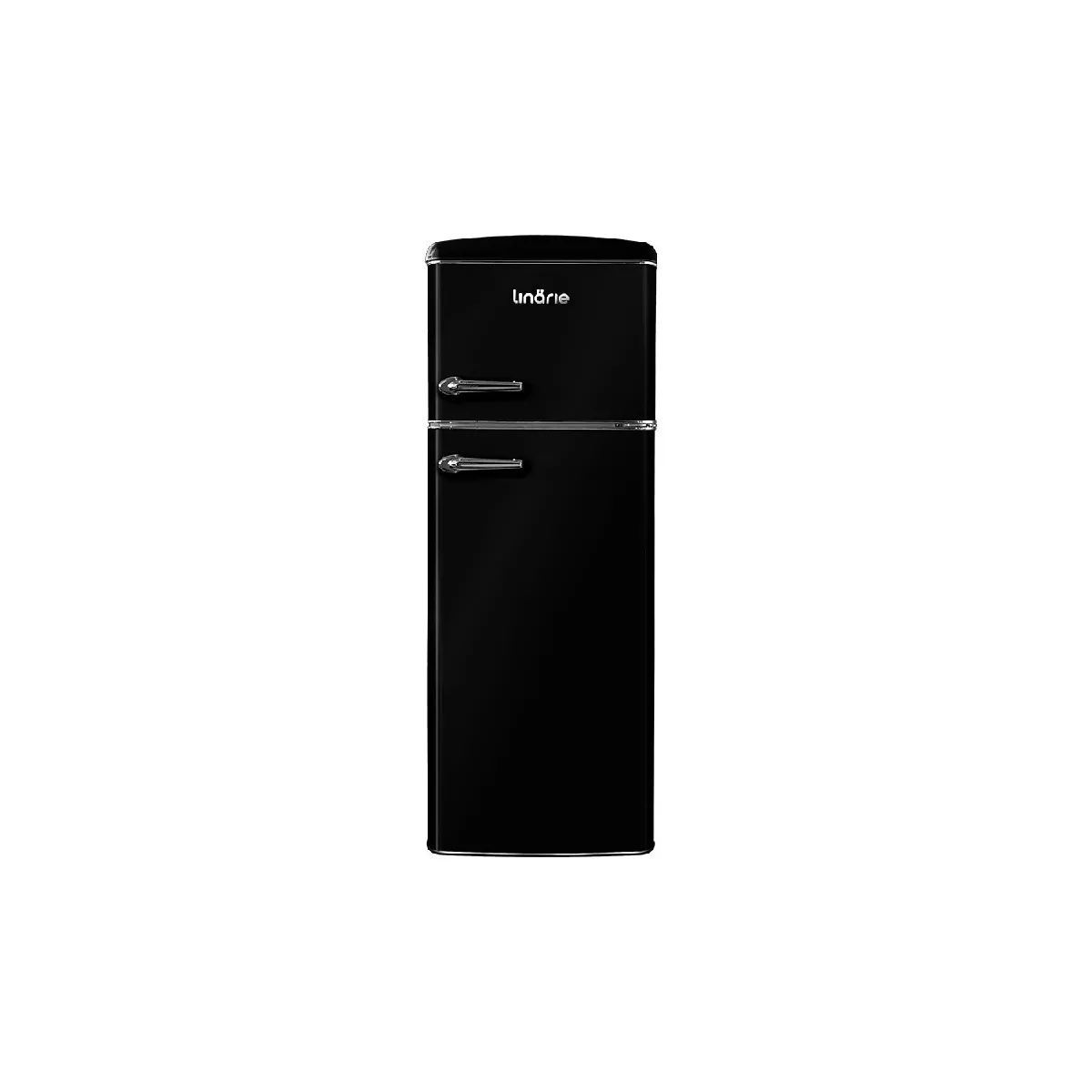 Linarie - Réfrigérateur Congélateur Rétro - 206 Litres - Noir - Image 2