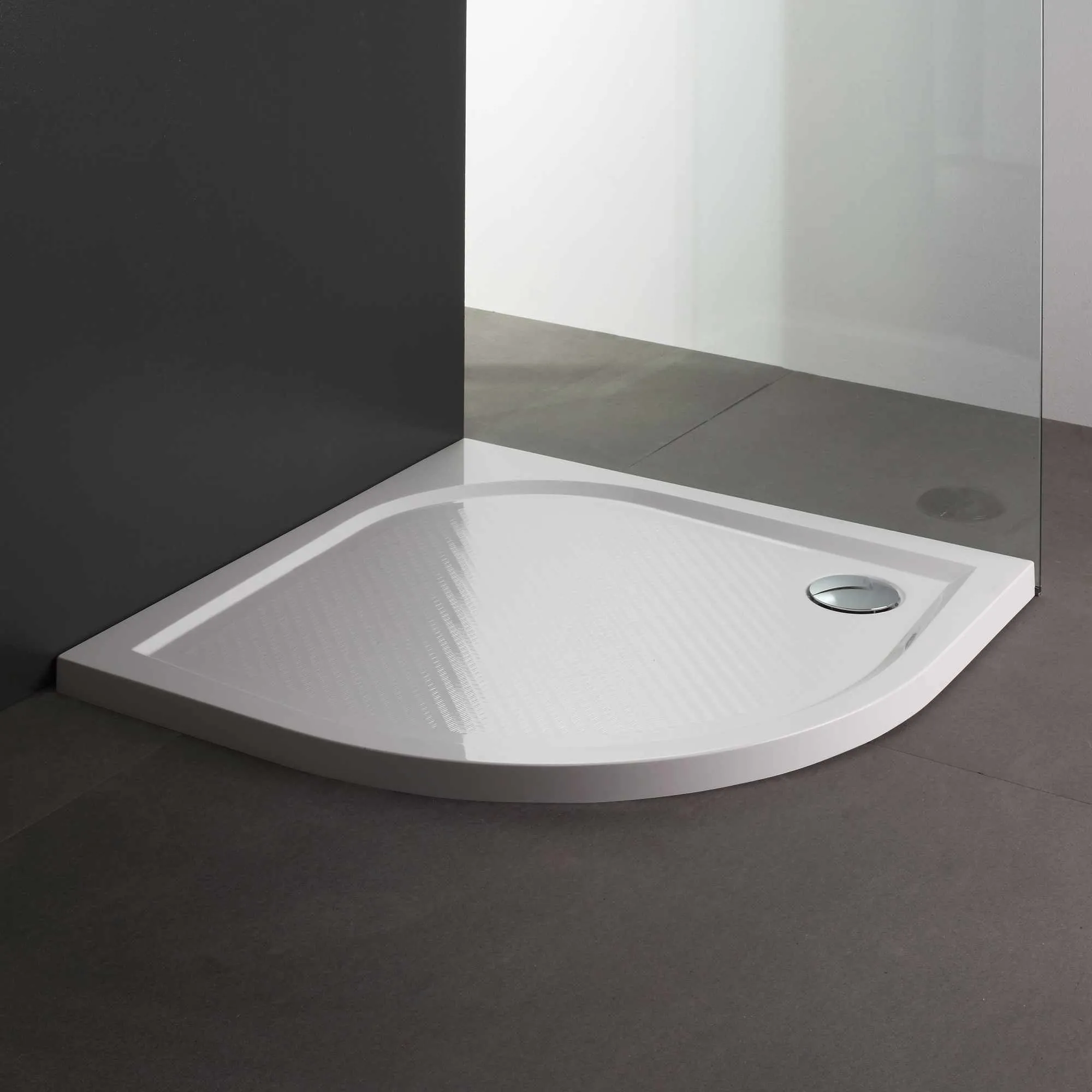 KIAMAMI VALENTINA  - Receveur De Douche Fin Semi-Circulaire En R&eacute;sine 80 Cm Klio