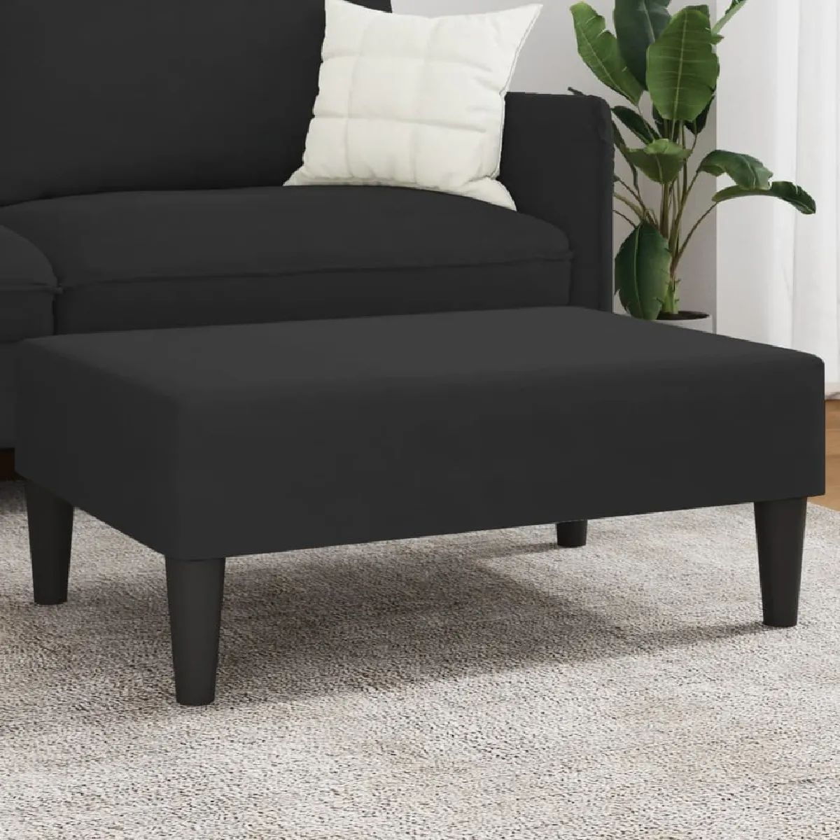 VIDAXL - Tabouret - Velours - Noir - 77 x 55 x 31 cm - Image 3