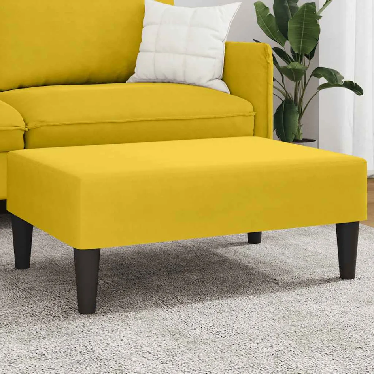 Non Communiqué Jaune Vidaxl Tabouret 77X55x31 Cm Velours Geel379561 - Image 3