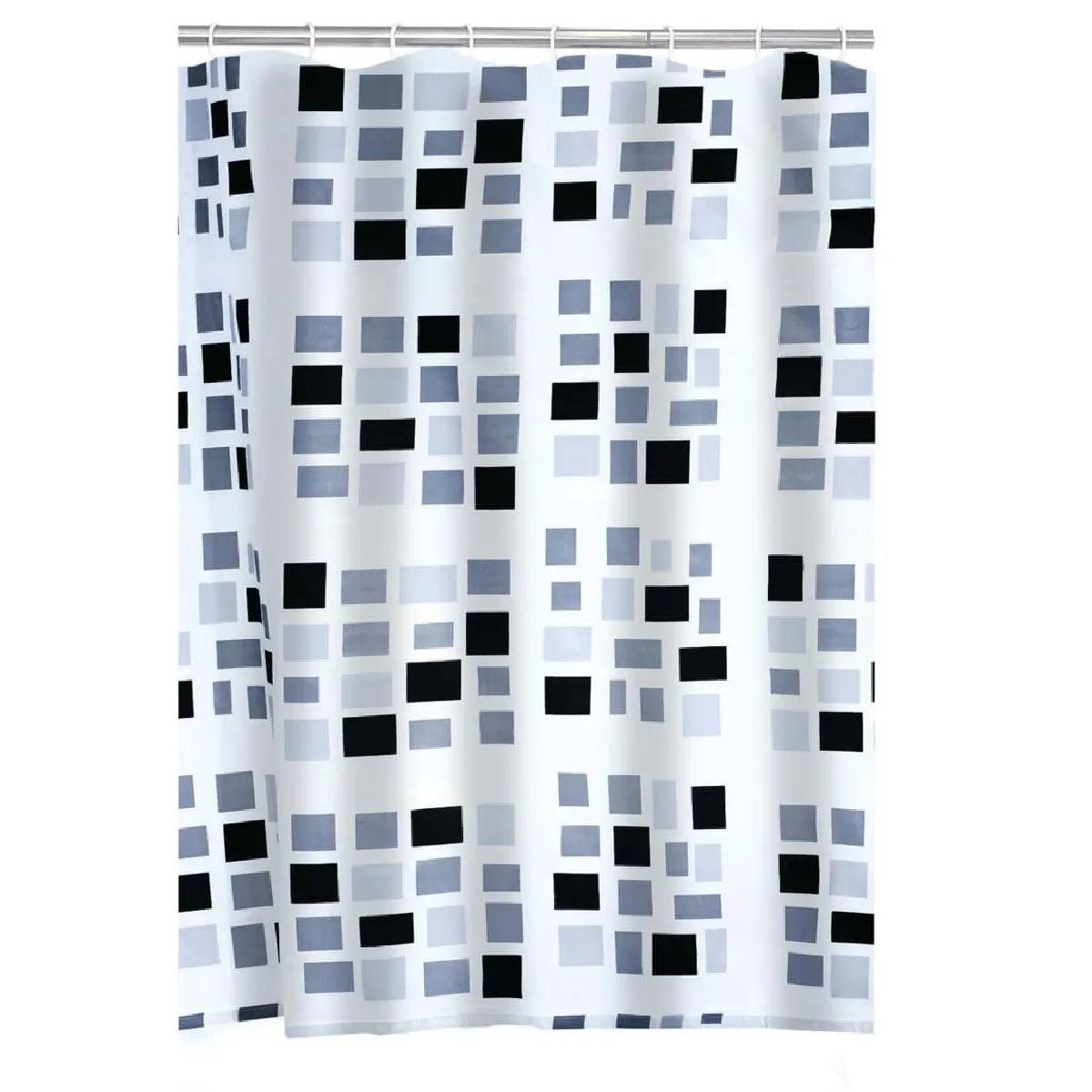 Ridder Aquamod 140320 Rideau de douche textile Noir/gris 180 x 200 cm