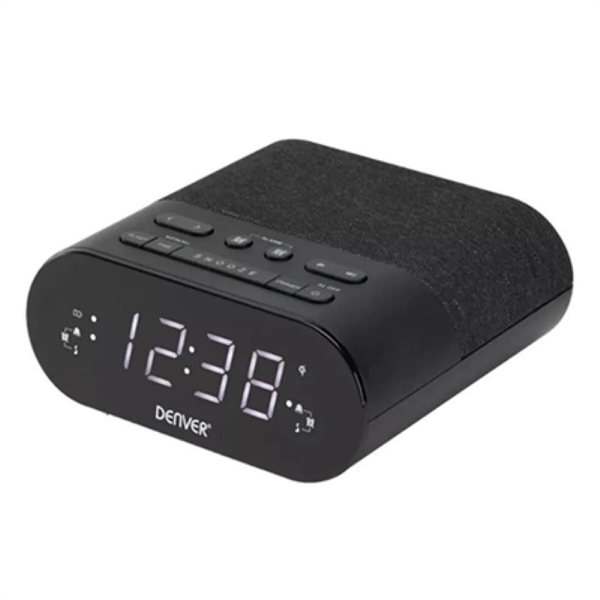 Denver Noir Réveil Led Avec Radio