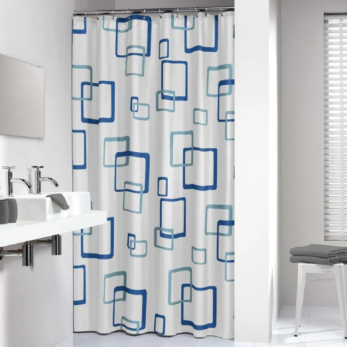 Sealskin - Rideau de douche PVC 200 x 180 cm bleu - 150630