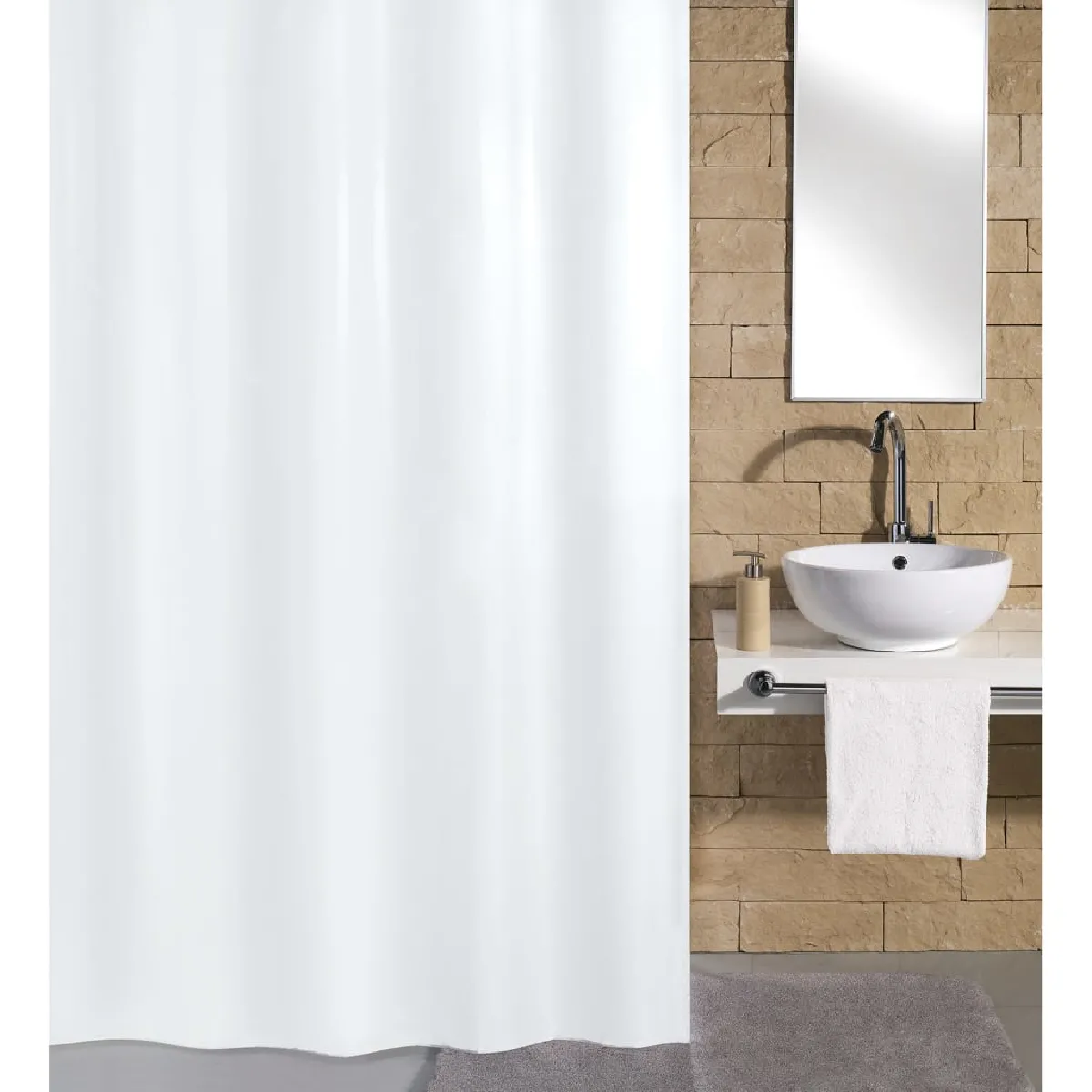 Kleine Wolke 4937114305 Kito Rideau de Douche Blanc 180 x 200 cm