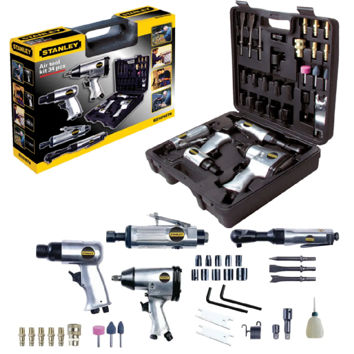 Stanley Kit d'outils pneumatiques 34 pcs