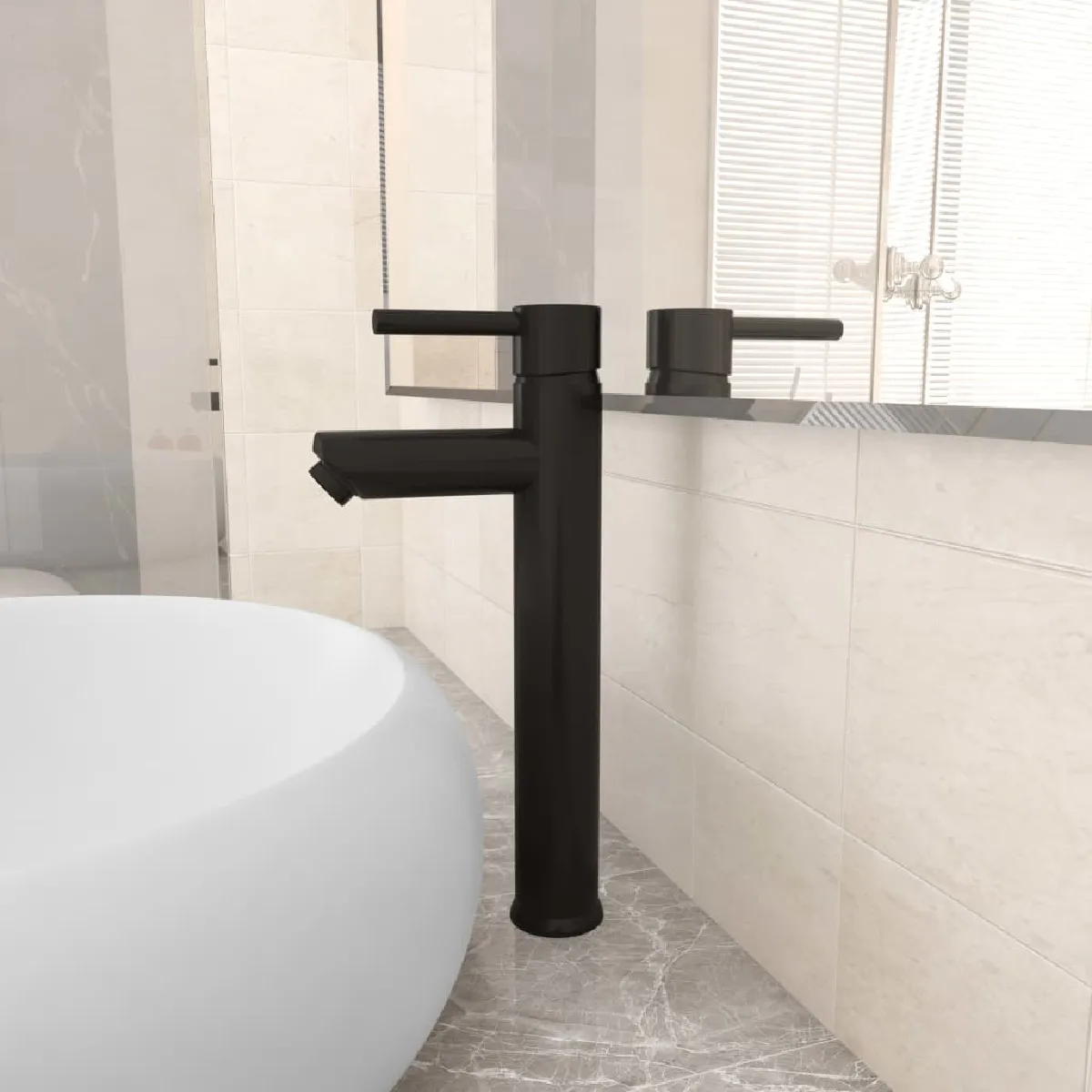 VIDAXL - Mitigeur de Lavabo - 12x30 cm - Noir - Image 2