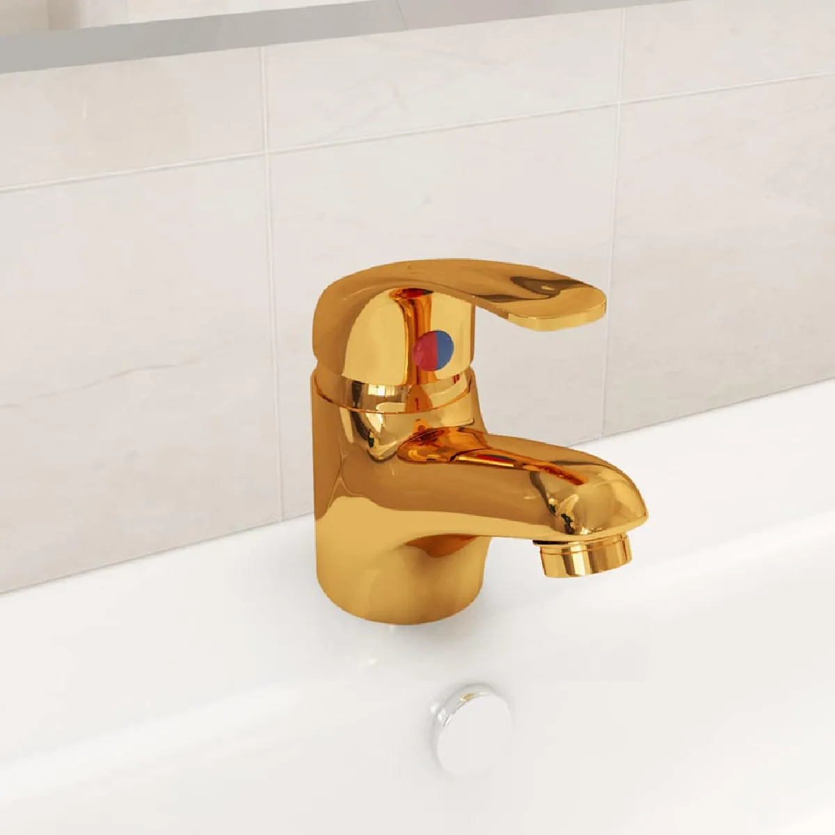 Vidaxl Mitigeur Lavabo Doré