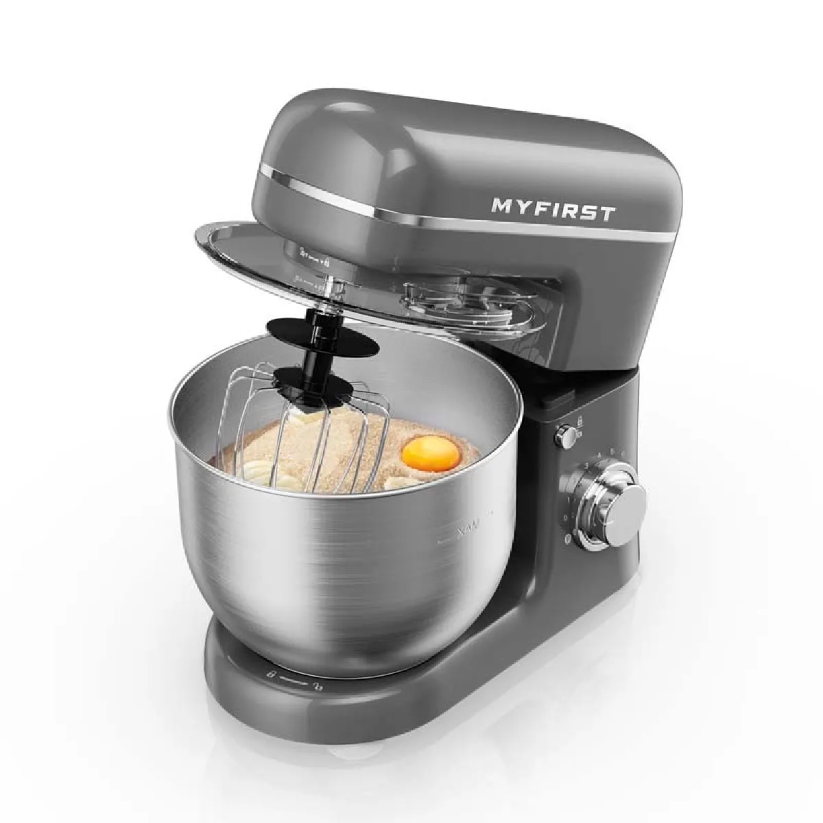 Livoo Robot Pâtissier DOP190R 1000W - Bol 5L Inox, 6 Vitesses, 3 Outils Inclus