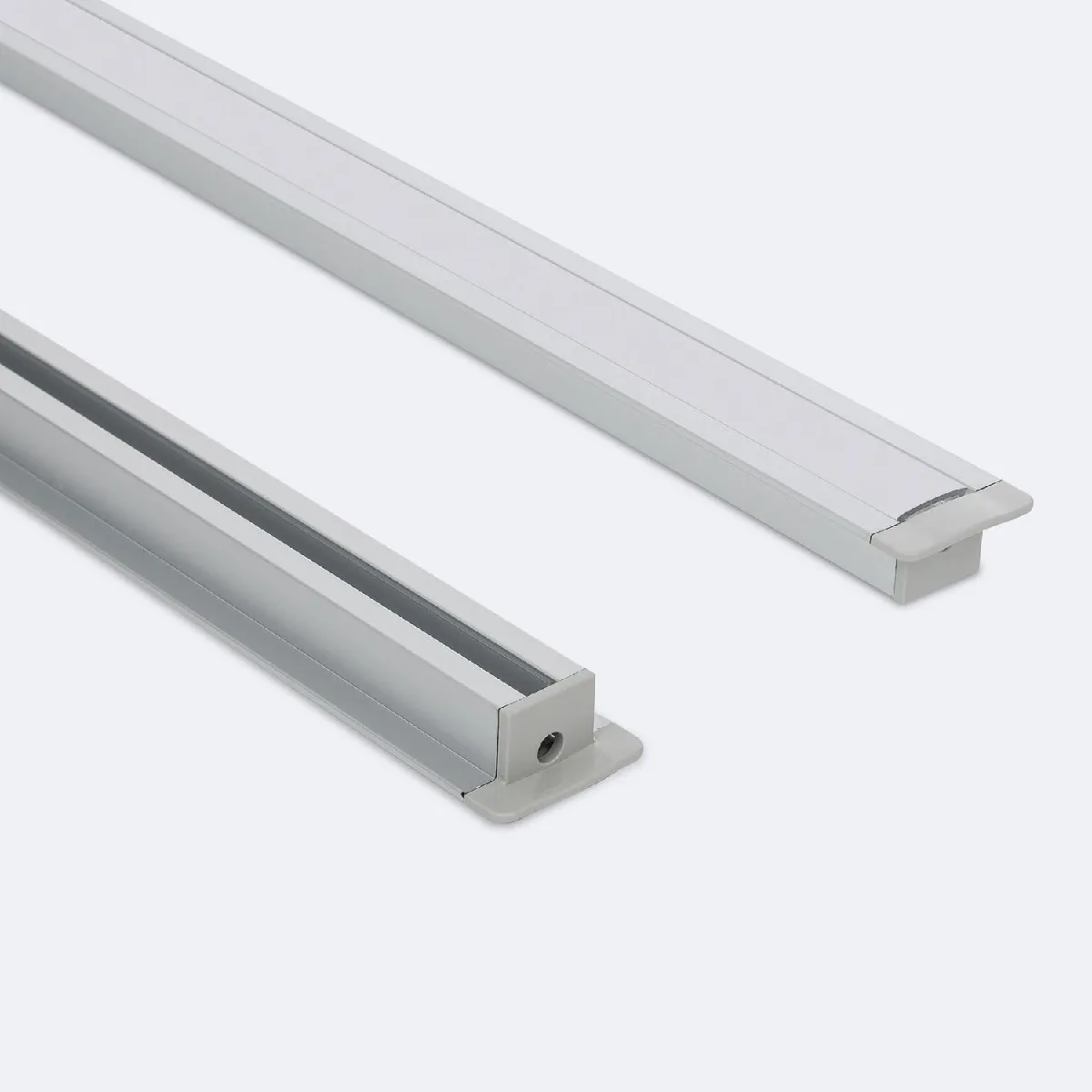 Profilé Aluminium étanche IP65 2 M Pour Ruban LED 10 Mm - Blanc Translucide, Kit Complet Avec Capot Et Fixations