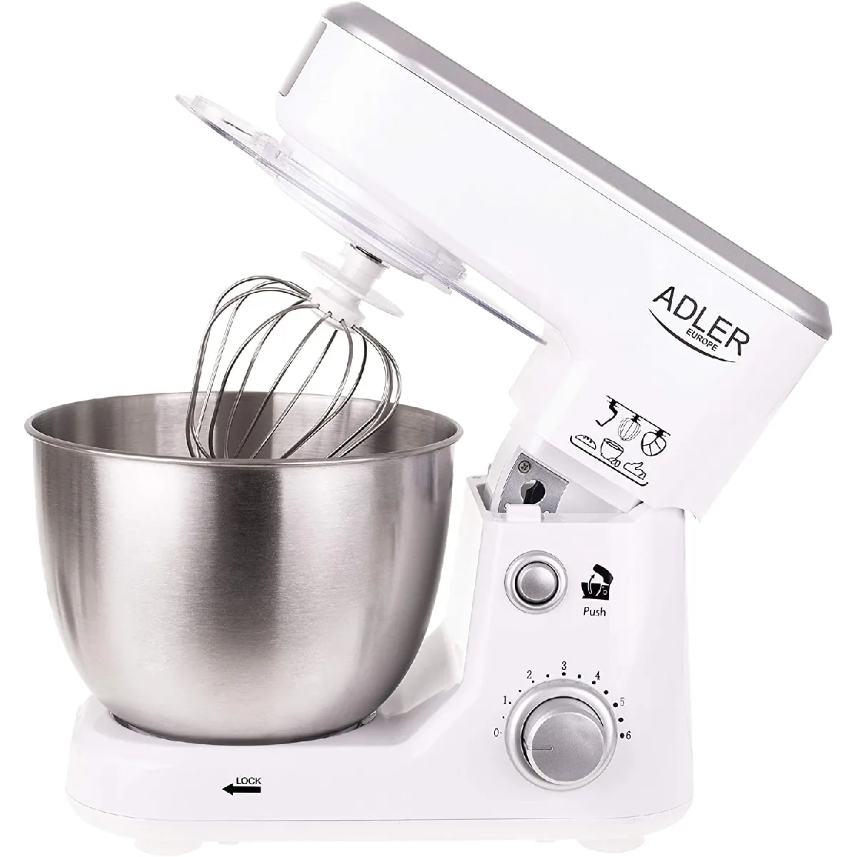 Robot Pâtissier Boulangerie Cuisine Ménager Multifonction Bol Adler AD4216 - vue 3