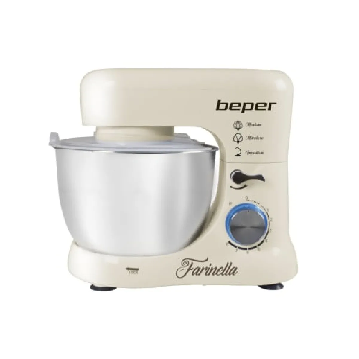 Non Communiqué Crème Robot Pâtissier Beper Bp.200 4.5L 1000W 220V Acier Inoxydable - Image 3
