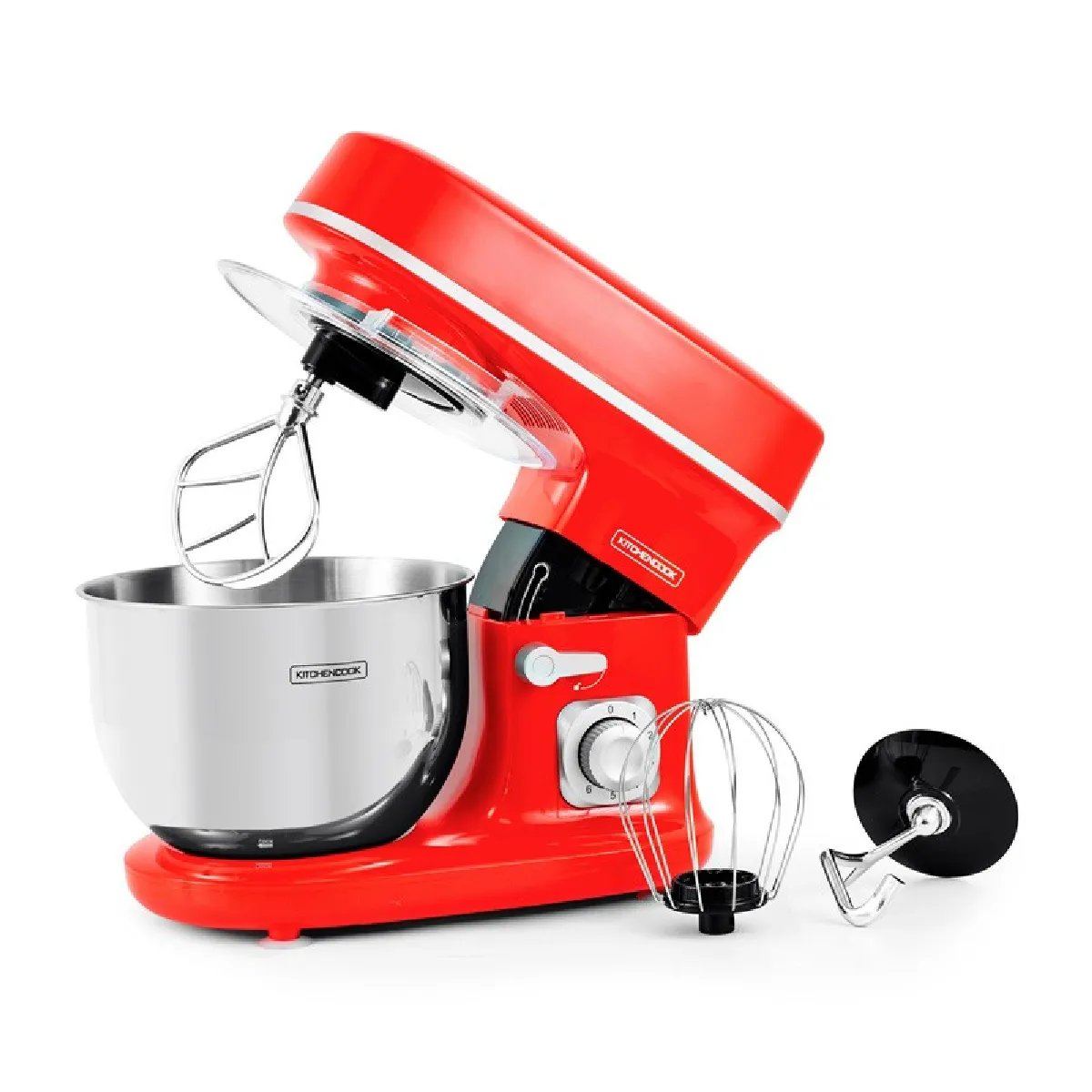 Non Communiqué Rouge Kitchencook - Robot Pâtissier Revolve_red - 1300 W 5 L - 3 Accessoires - Image 3