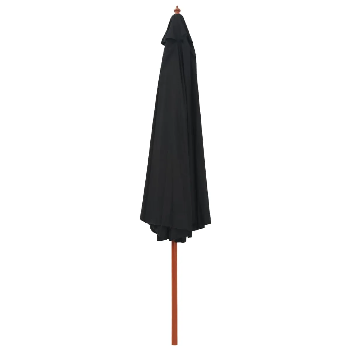 Parasol d'e x t&eacute;rieur avec m&acirc;t en bois 350 cm noir helloshop26 02_0008253