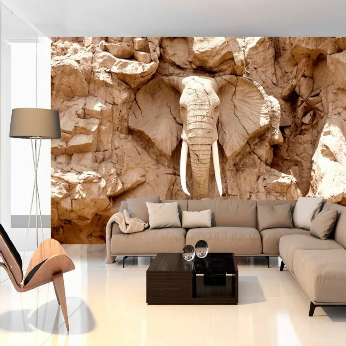 Paris Prix Papier Peint Stone Elephant South Africa 70 x 100 cm