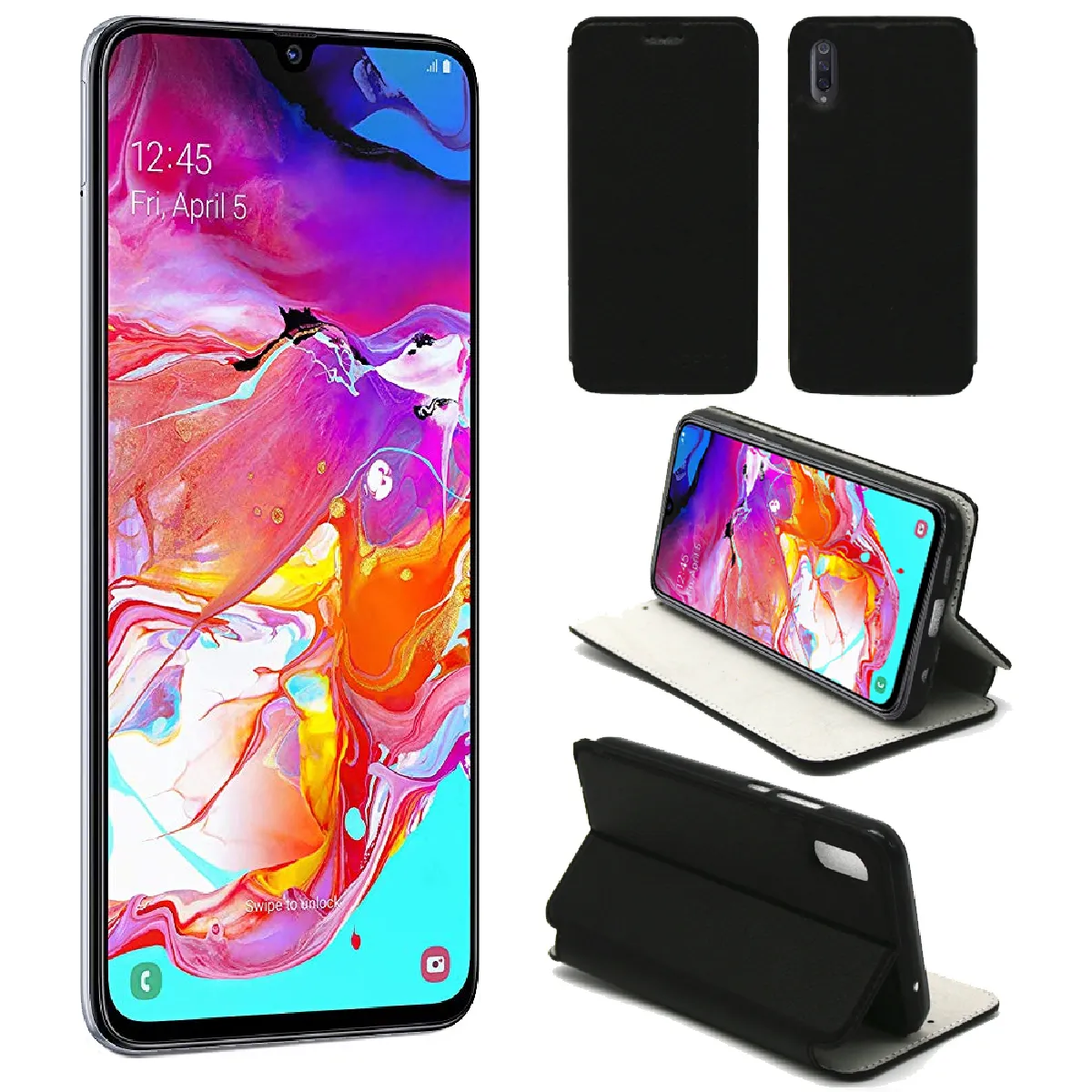 Xeptio Noir Étui Pour Samsung Galaxy A70