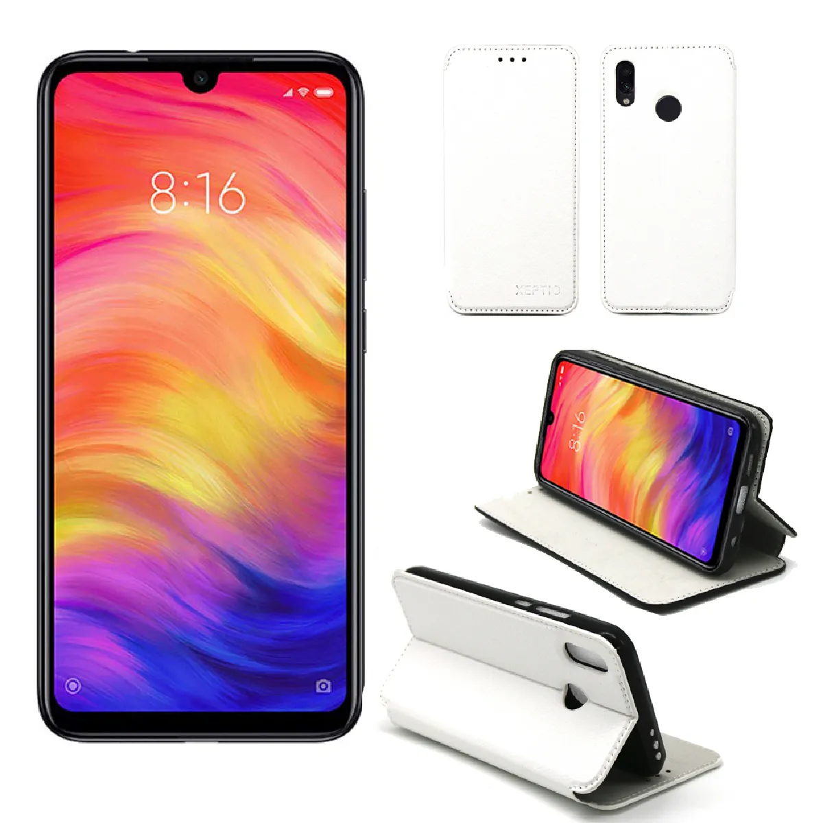 Xeptio Blanc Étui Pour Smartphone Xiaomi Redmi 7
