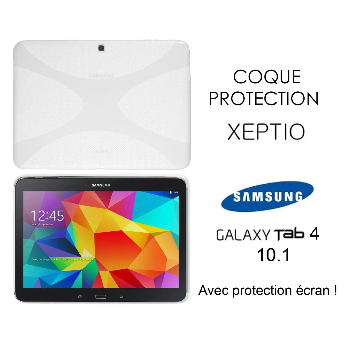 Xeptio Blanc Coque Pour Samsung Galaxy Tab 4 10.1