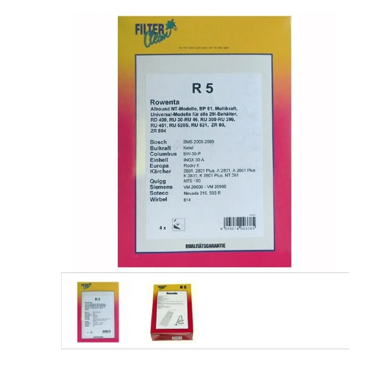 Rowenta Sac aspirateur papier x4