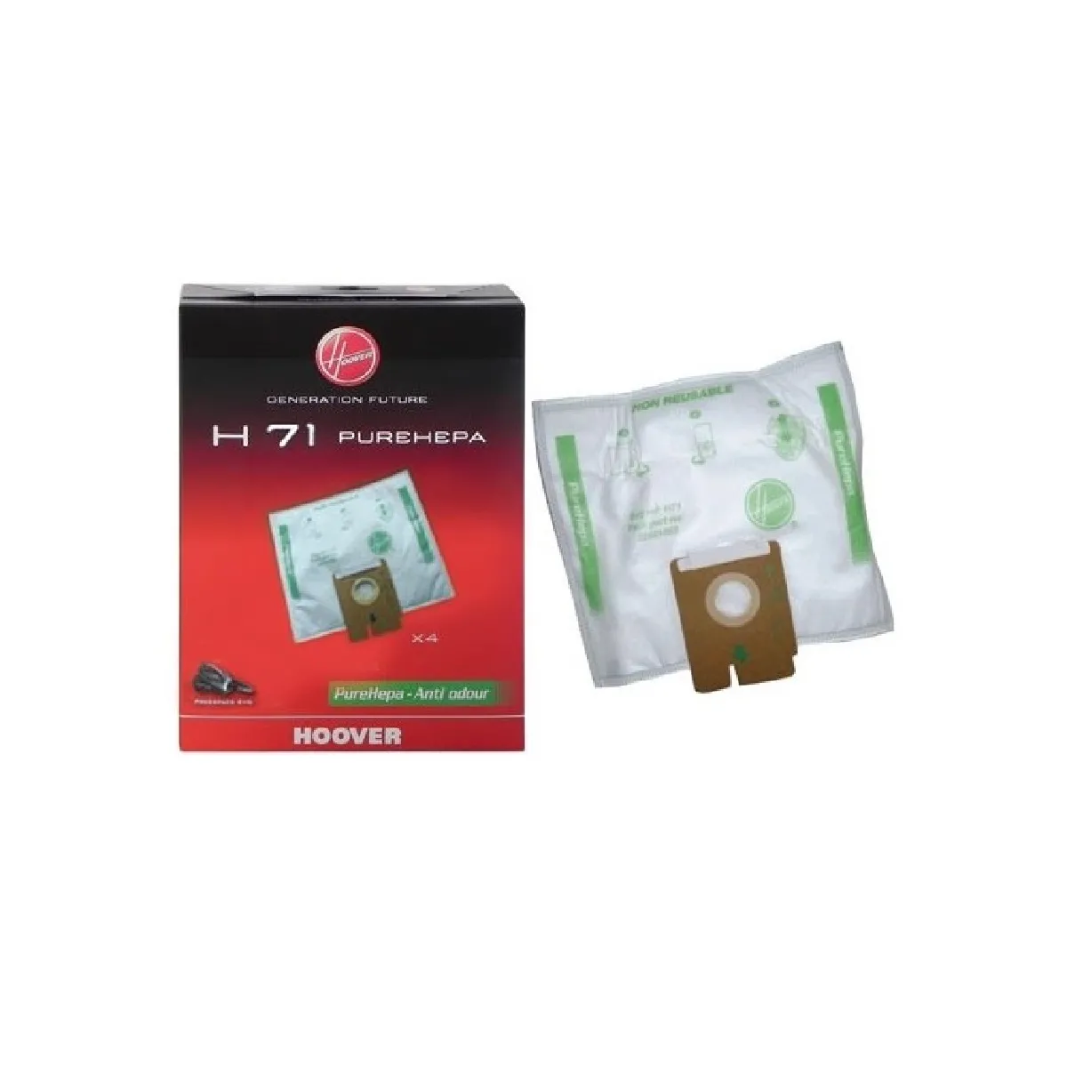 Sacs Aspirateur Hoover H71 – Lot de 4, Filtration HEPA