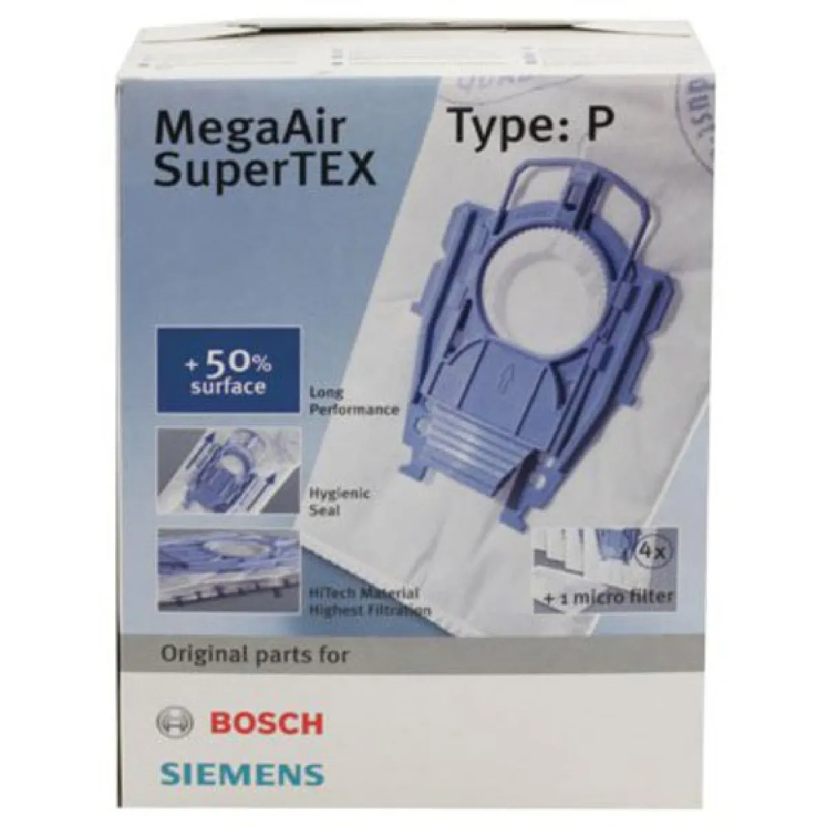 Sacs Aspirateur Bosch/Siemens BBZ41FP – Filtration HEPA H10, Lot de 4