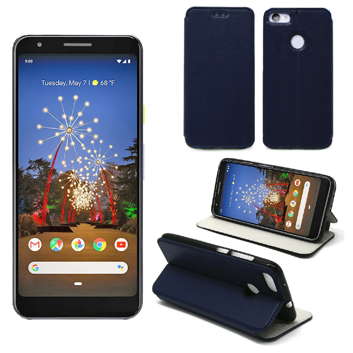Xeptio Bleu Étui Google Pixel 3A Xl