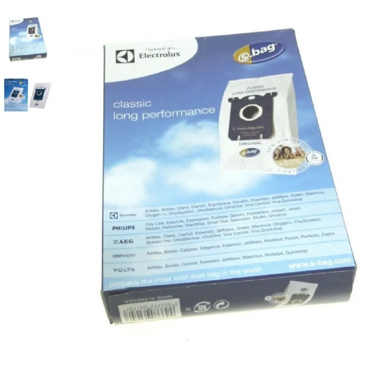 Sac Aspirateur Electrolux E201B – Lot de 4 S-Bag Classic Long Performance