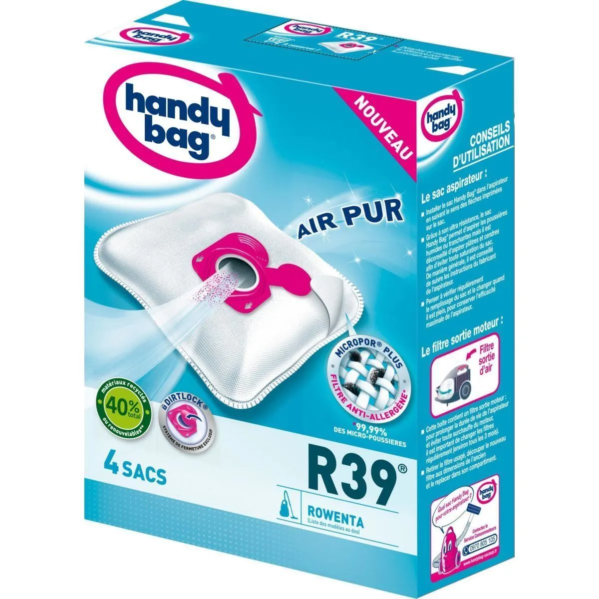 Handy Bag Sacs Aspirateur R39