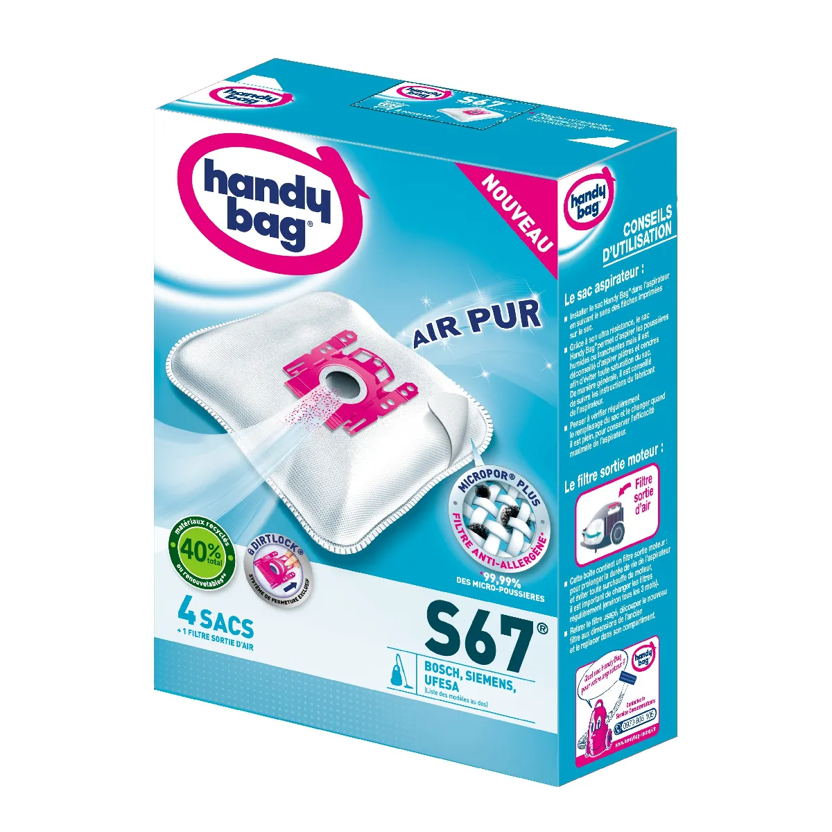 Handy Bag Sacs Aspirateur - S67