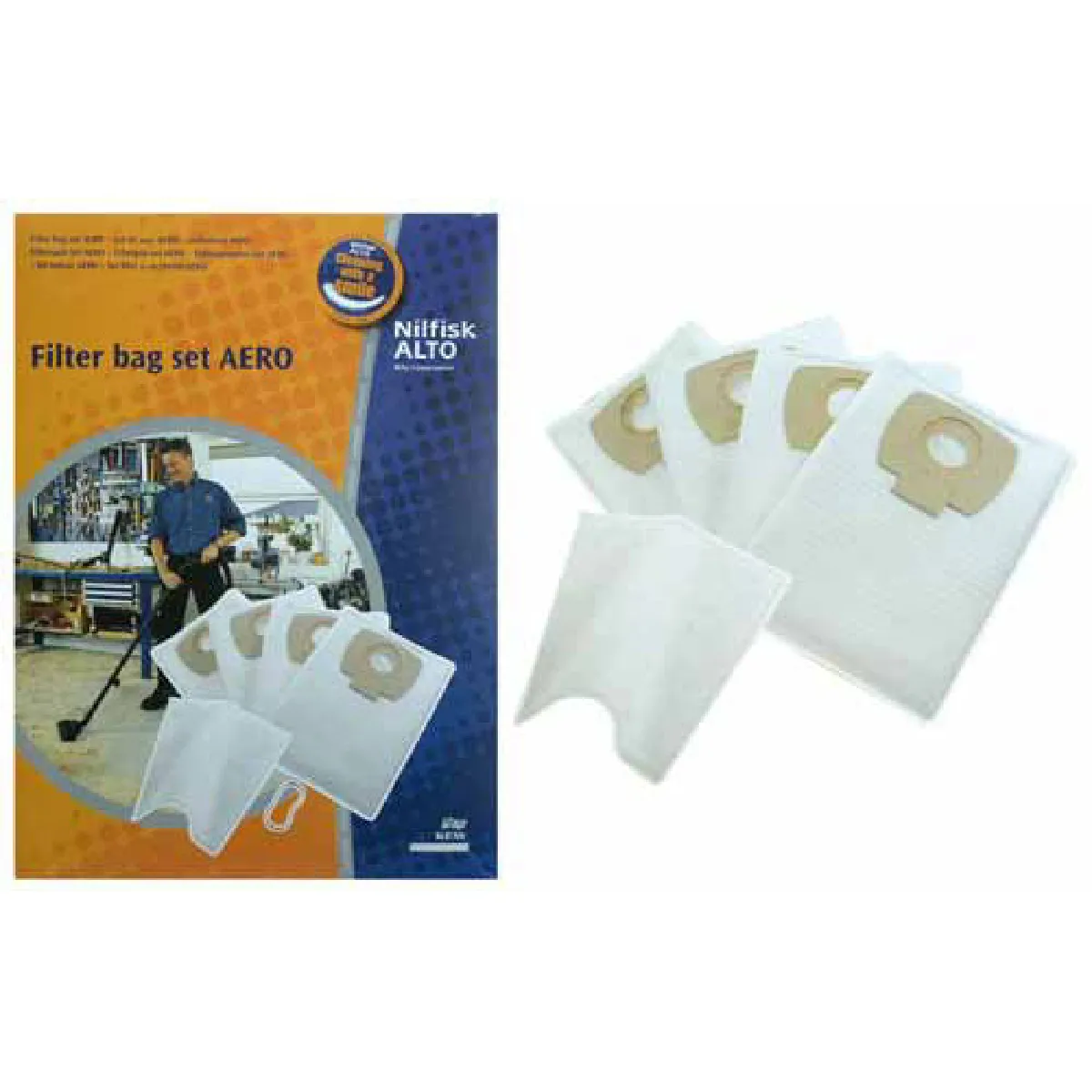 Nilfisk Boite De 4 Sacs Polyester + 1 Filtre À Eau Aero Aspirateur 302002404 Excelsior, Hurricane - 155721 - Image 3